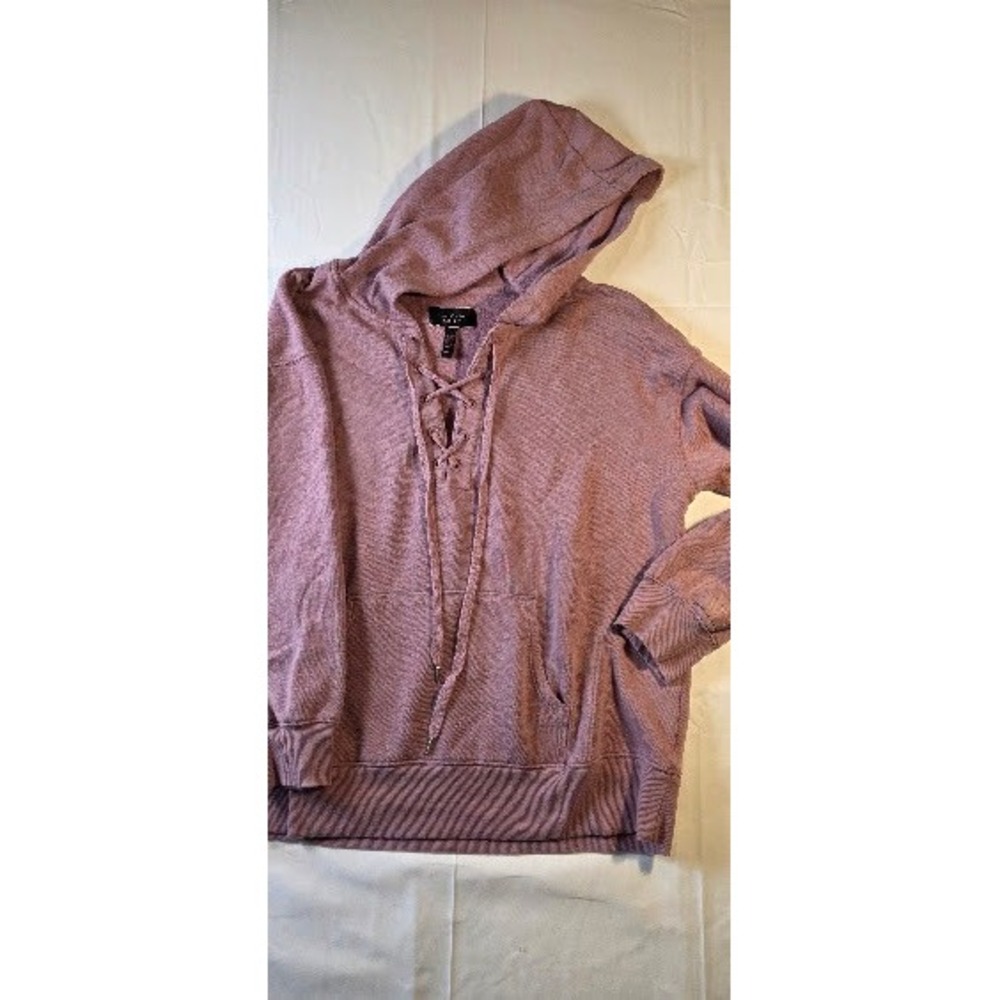 Victoria's Secret Women Purple Lace Up Pullover Hoodie Sweatshirt Size M